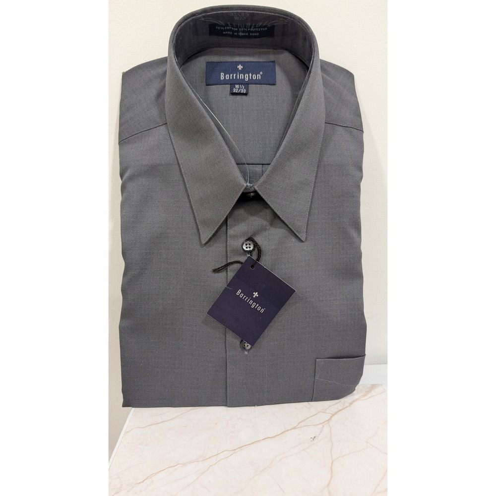 Vintage Barrington Mens Grey Dress Shirt 16.5 32/33 Sears Deadstock